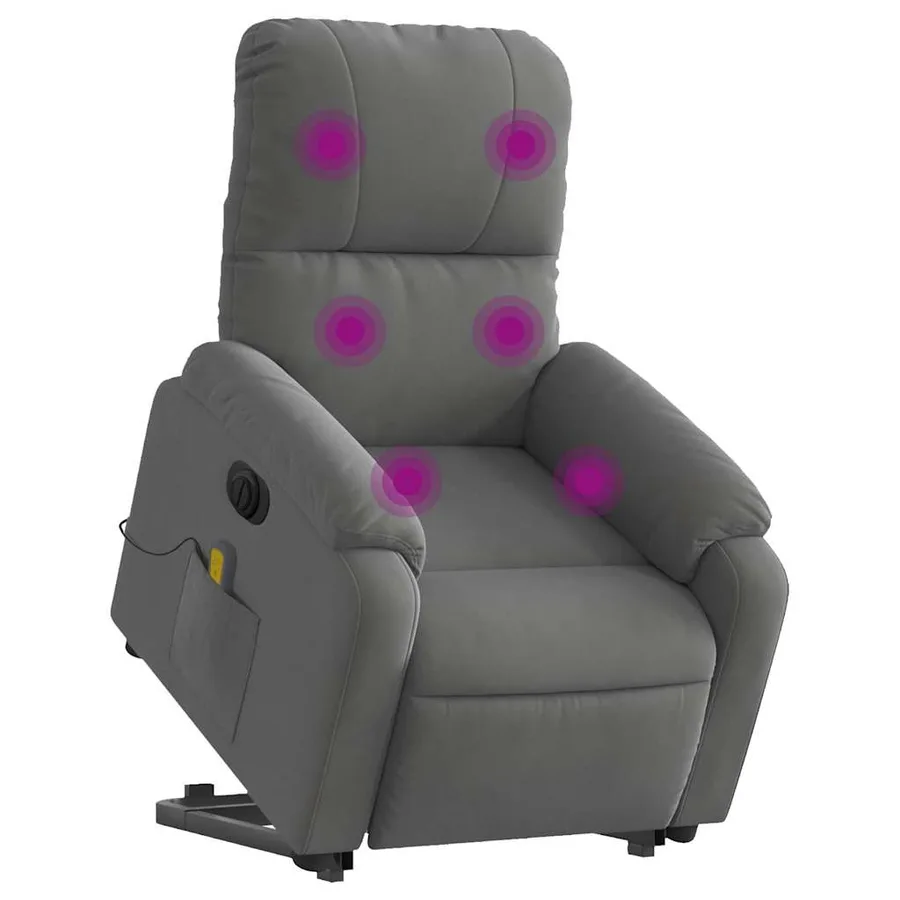 Fauteuil inclinable de massage électrique gris foncé - 3