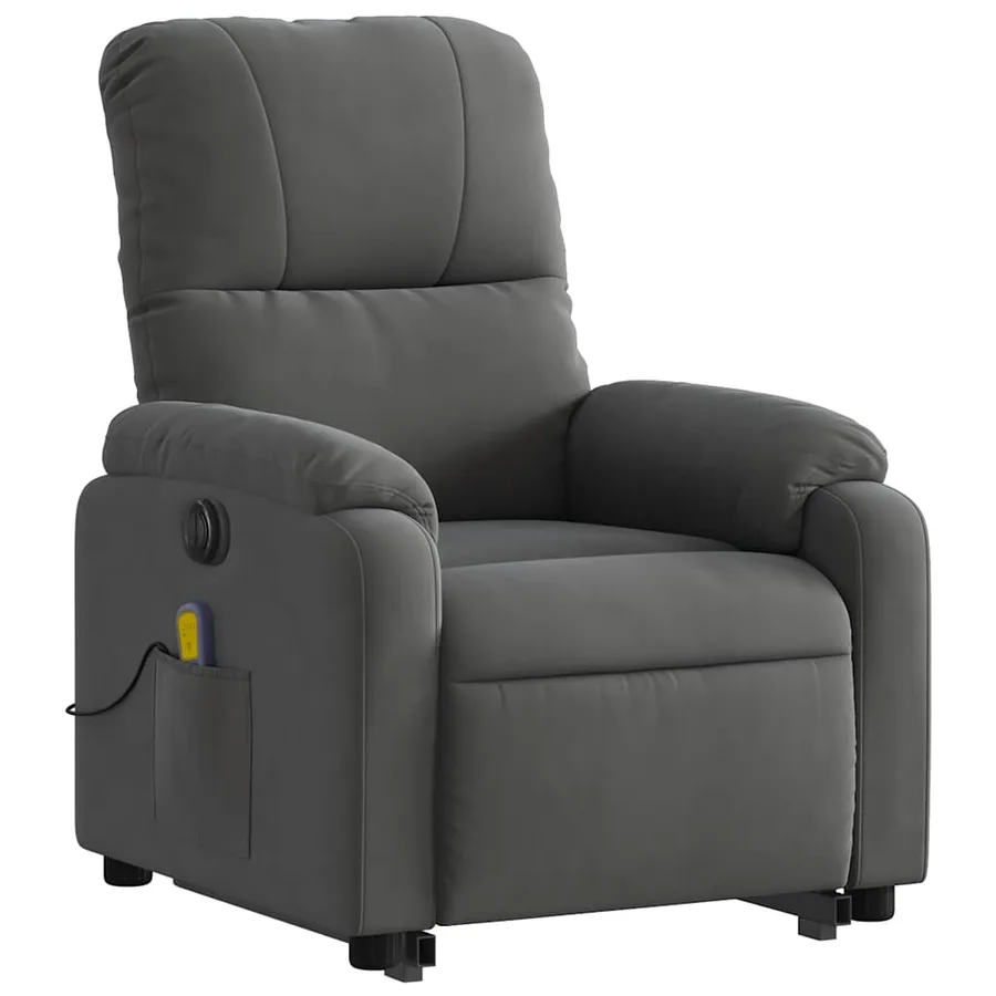 Fauteuil inclinable de massage électrique gris foncé - 4