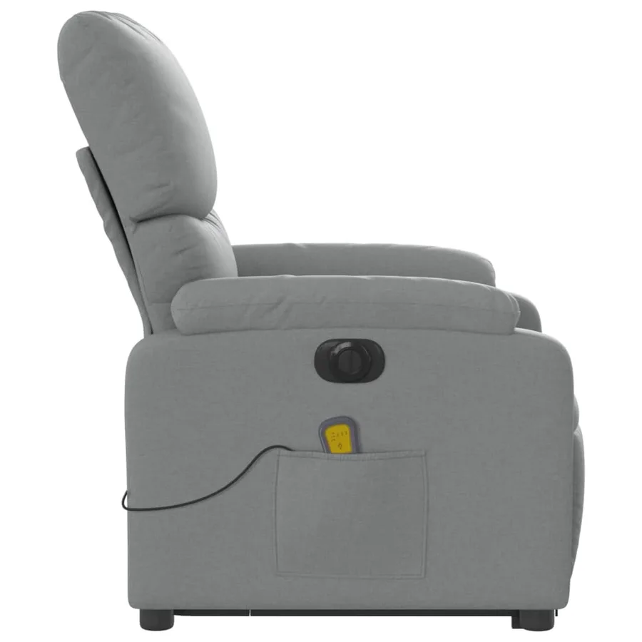 Fauteuil inclinable de massage électrique Gris clair Tissu - 10