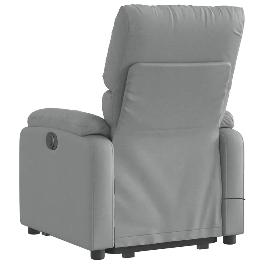 Fauteuil inclinable de massage électrique Gris clair Tissu - 5