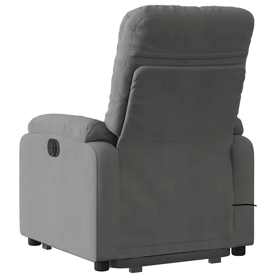 Fauteuil inclinable de massage gris foncé tissu microfibre - 5