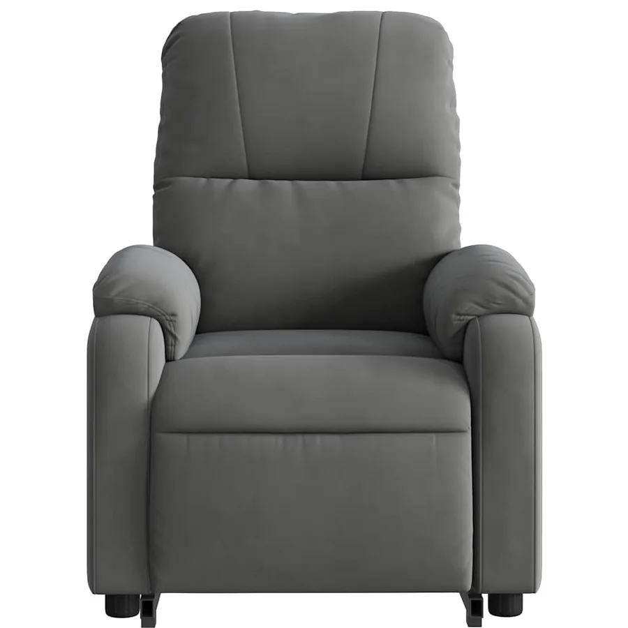 Fauteuil inclinable de massage gris foncé tissu microfibre - 9