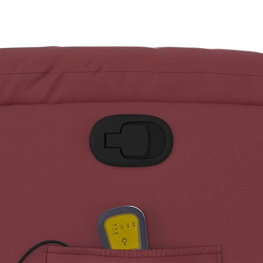 Fauteuil inclinable de massage Rouge bordeaux Similicuir - 12