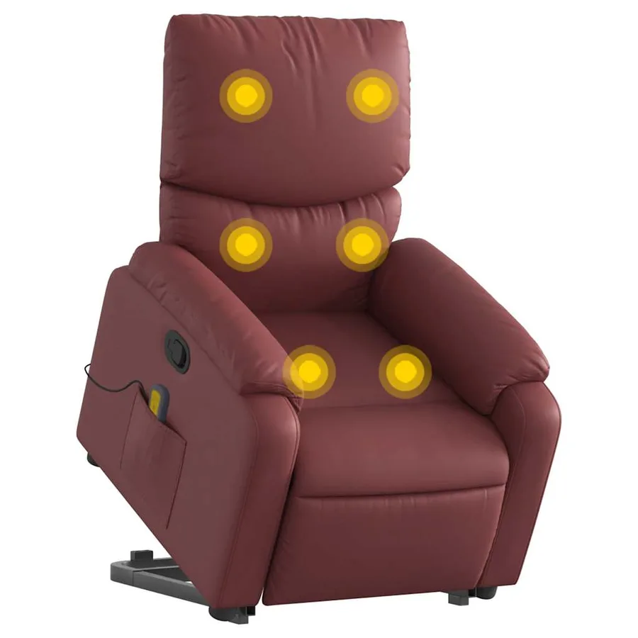 Fauteuil inclinable de massage Rouge bordeaux Similicuir - 3