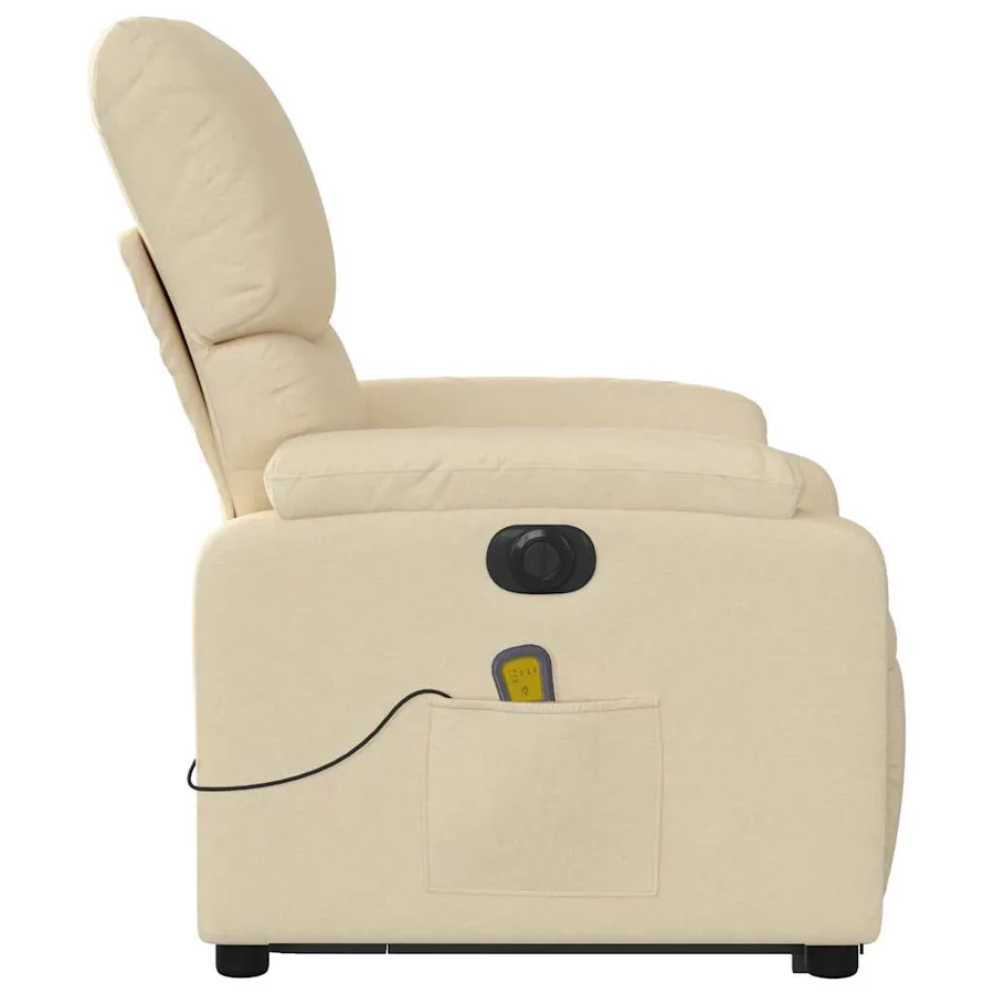 Fauteuil inclinable de massage électrique Crème Tissu - 10