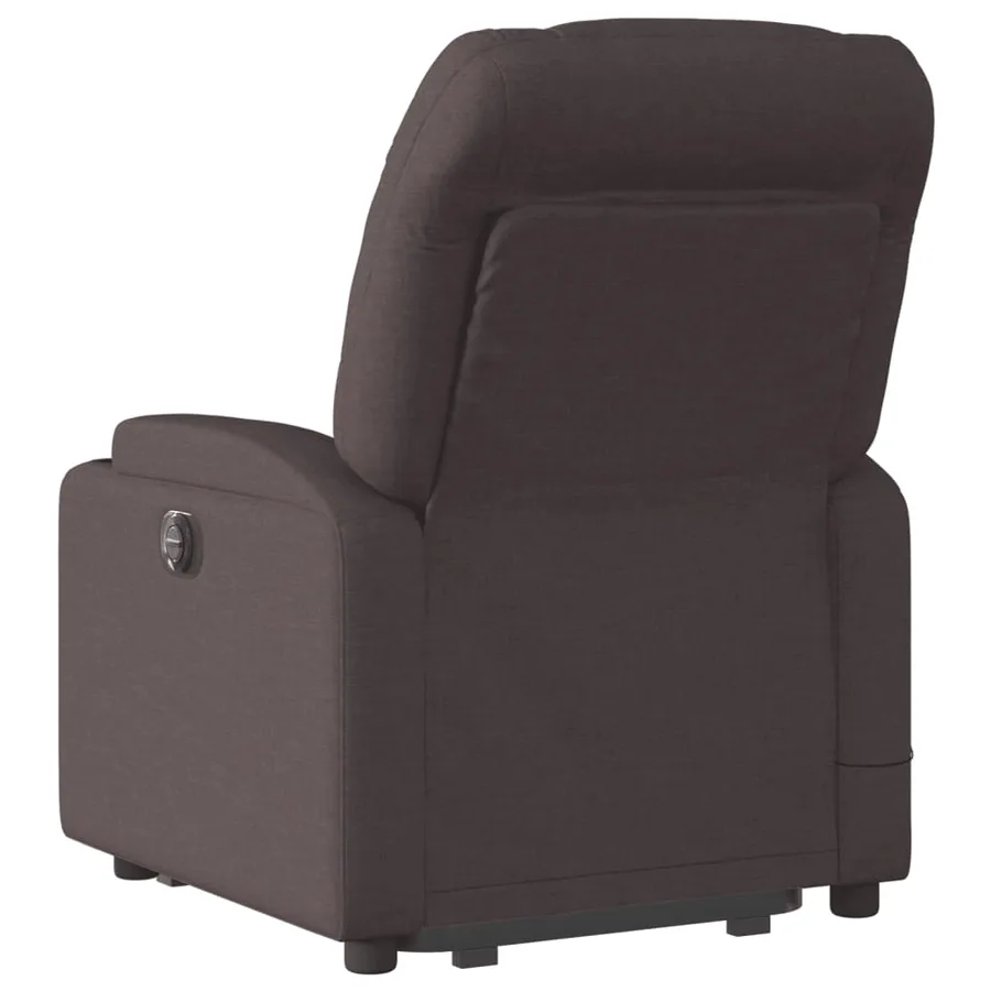 Fauteuil inclinable de massage électrique Marron foncé Tissu - 5
