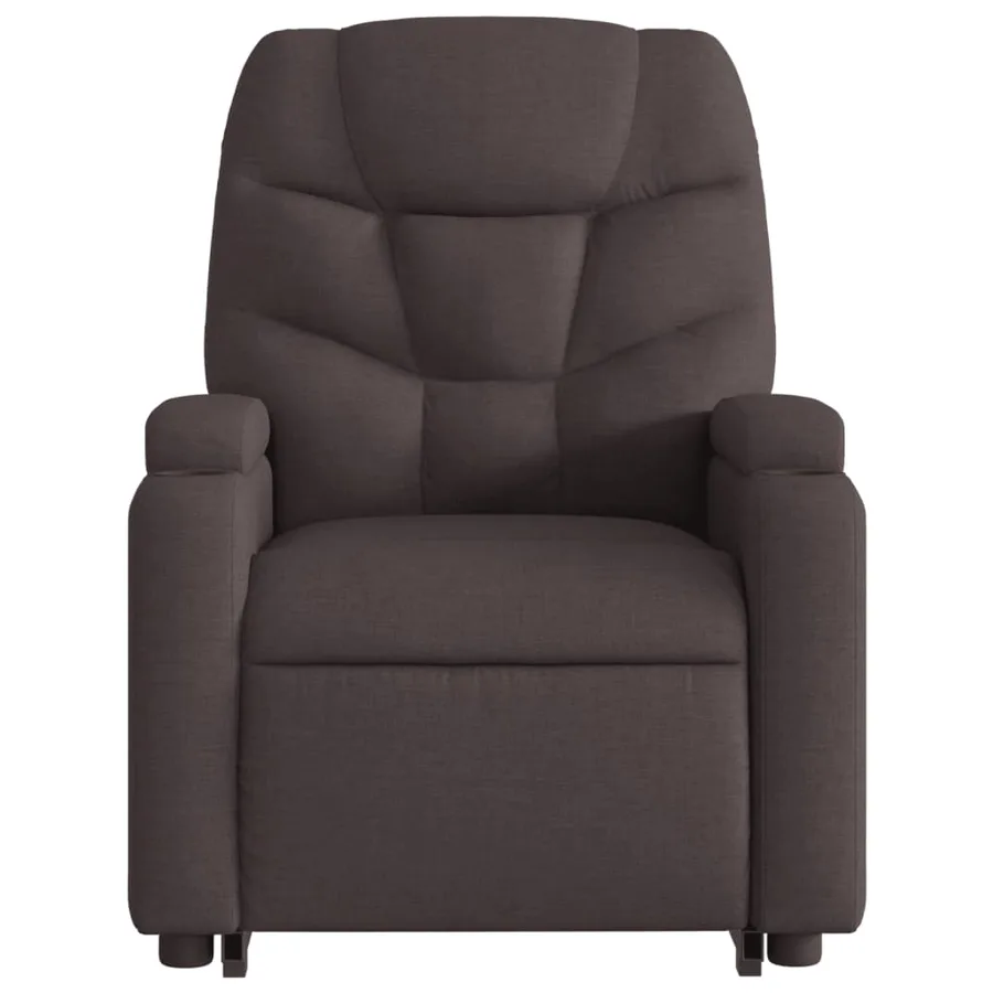 Fauteuil inclinable de massage électrique Marron foncé Tissu - 9