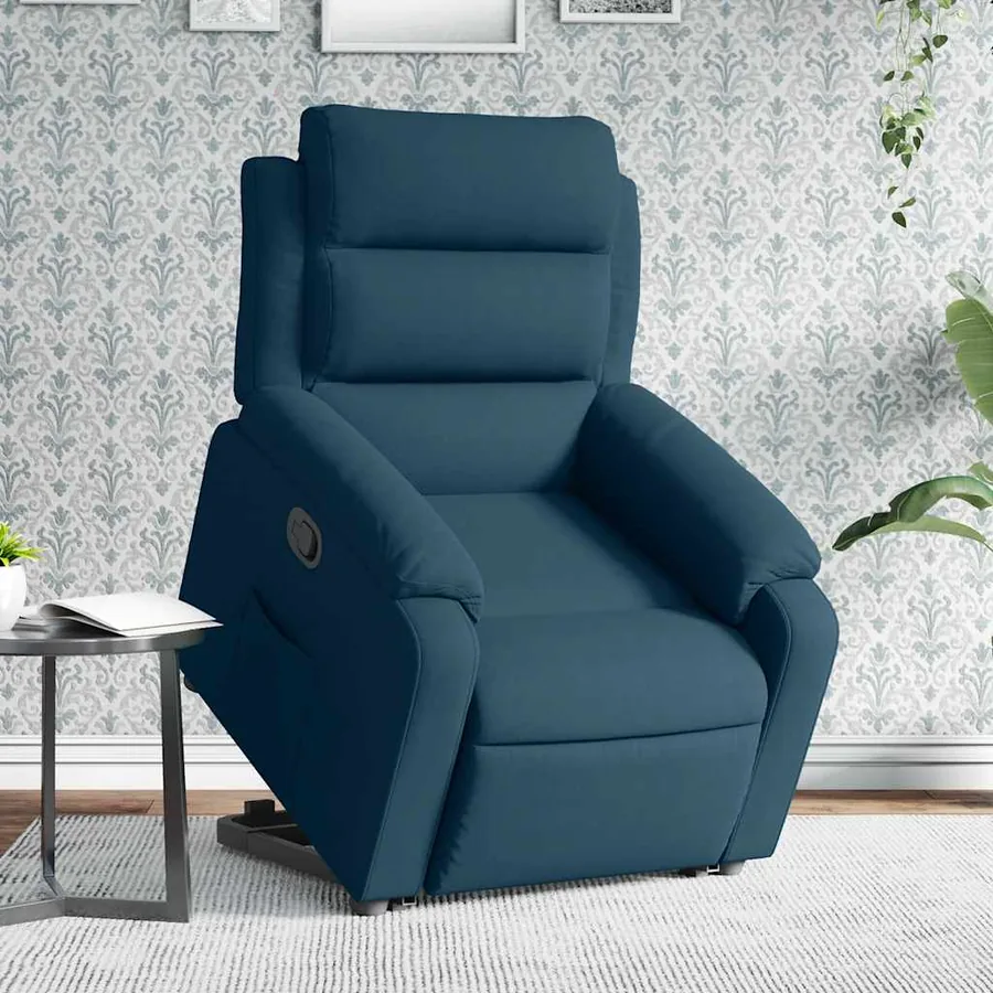Fauteuil inclinable bleu velours