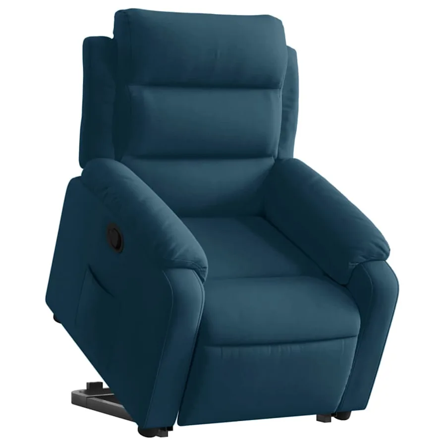Fauteuil inclinable bleu velours - 3