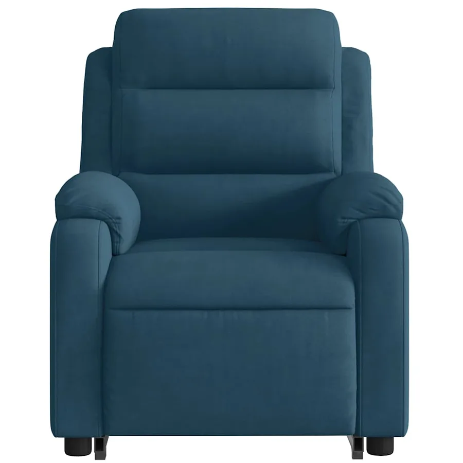 Fauteuil inclinable bleu velours - 6