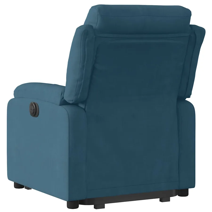 Fauteuil inclinable bleu velours - 8