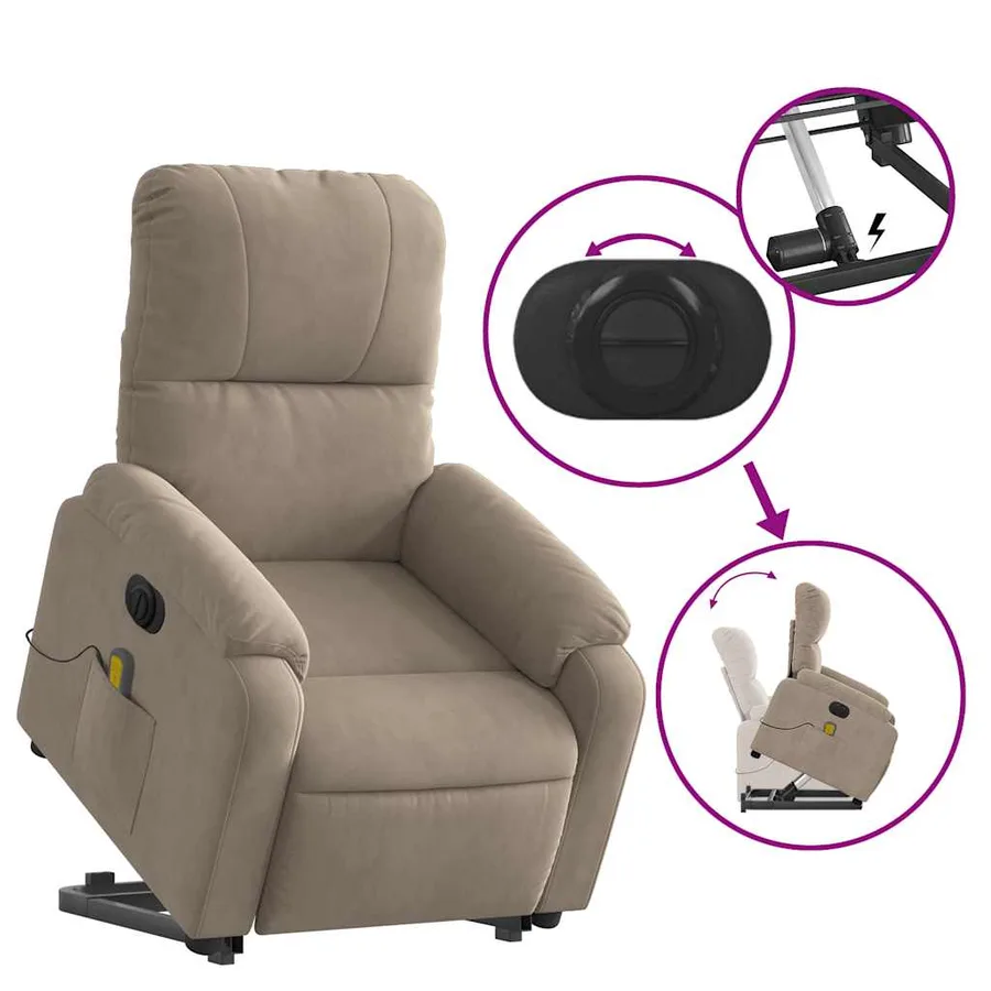 Fauteuil inclinable de massage électrique taupe - 11