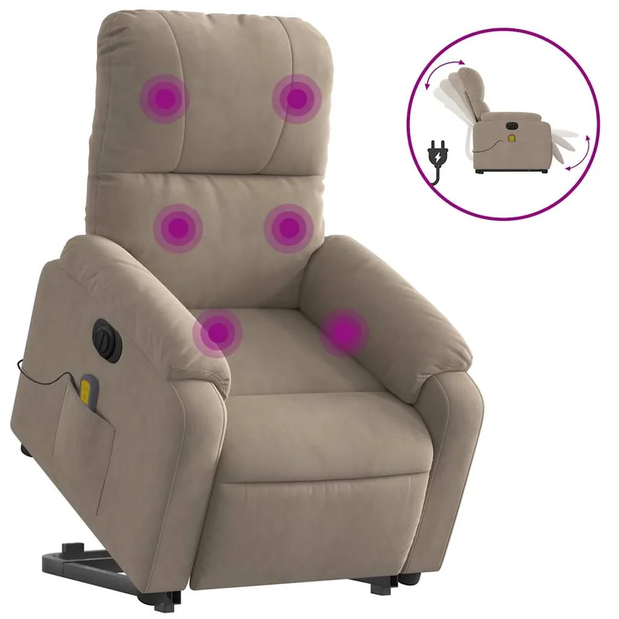 Fauteuil inclinable de massage électrique taupe - 2