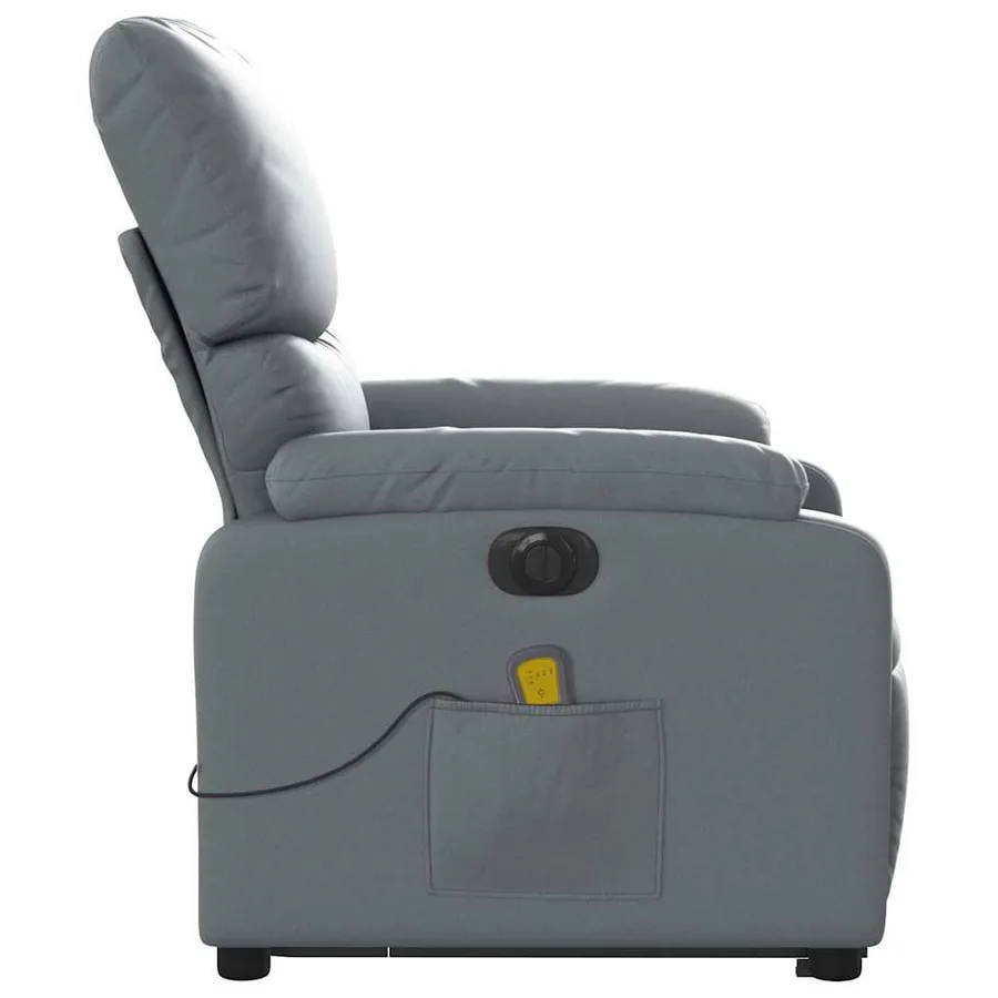 Fauteuil inclinable de massage électrique gris similicuir - 10