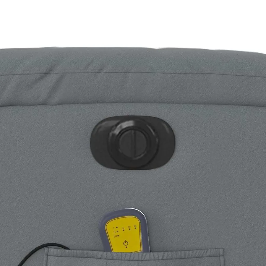 Fauteuil inclinable de massage électrique gris similicuir - 13