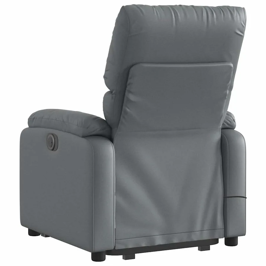 Fauteuil inclinable de massage électrique gris similicuir - 5