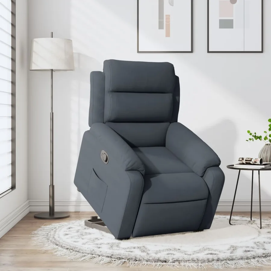 Fauteuil inclinable Gris foncé Velours - 14