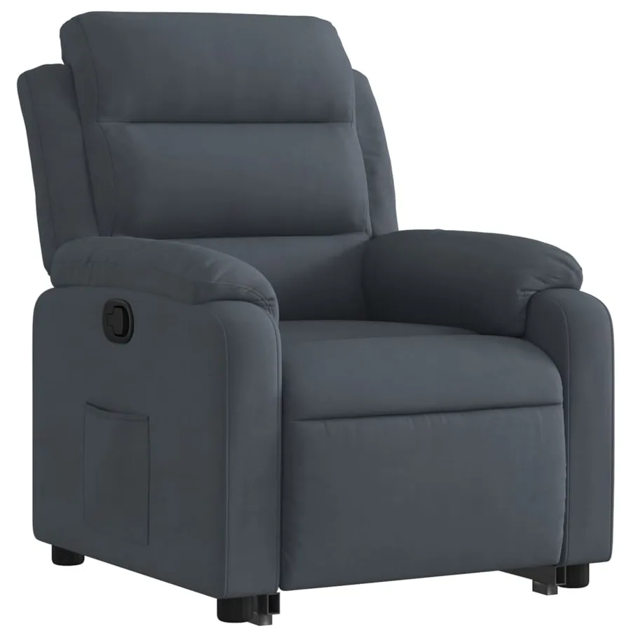 Fauteuil inclinable Gris foncé Velours - 3