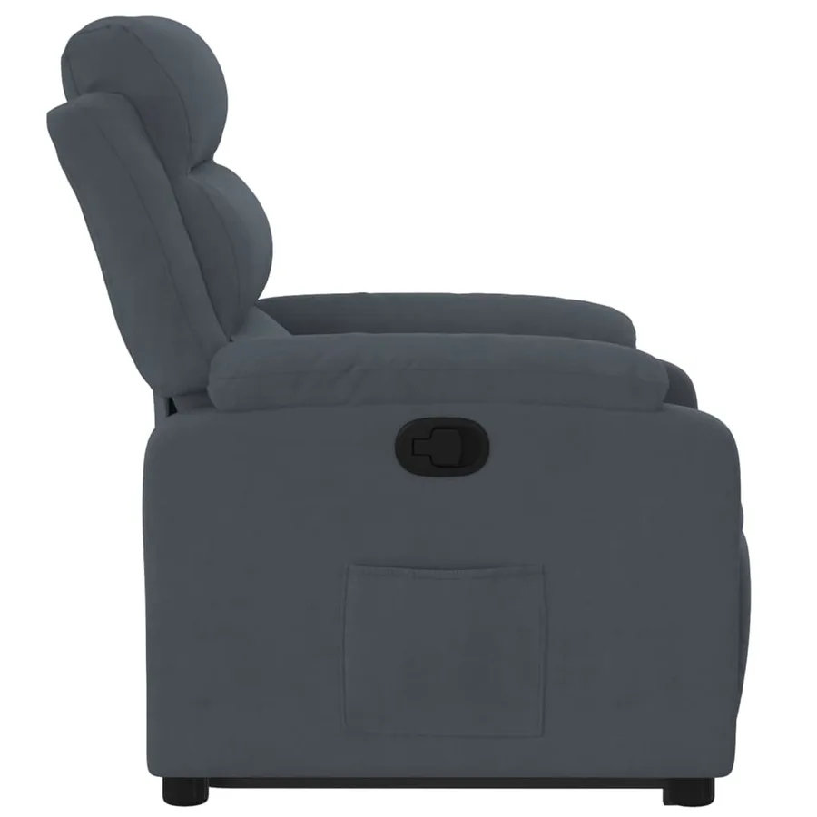 Fauteuil inclinable Gris foncé Velours - 9