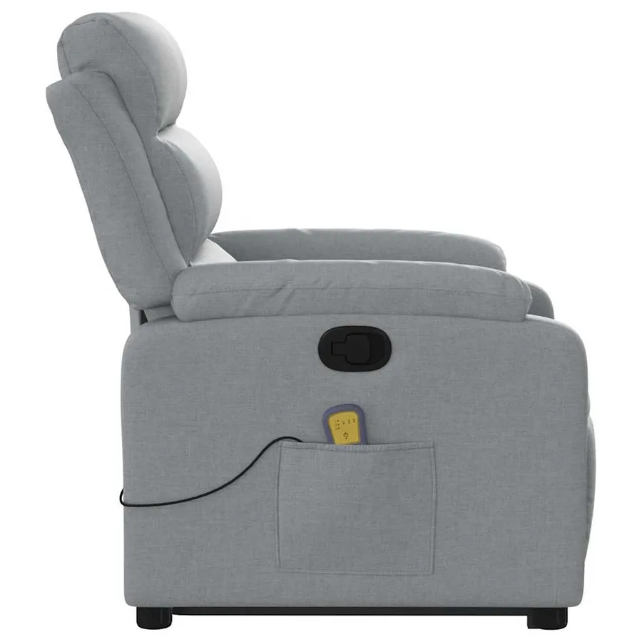 Fauteuil de massage inclinable Gris clair Tissu - 10