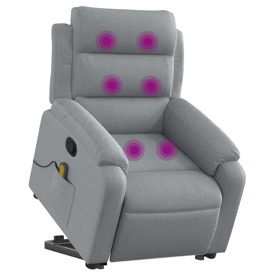 Fauteuil de massage inclinable Gris clair Tissu - 3
