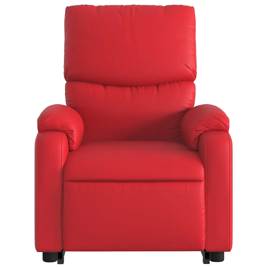Fauteuil inclinable de massage électrique rouge similicuir - 9