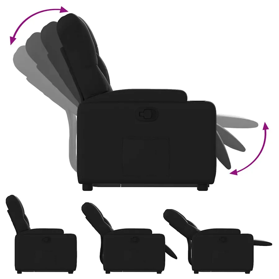 Fauteuil inclinable Noir Similicuir - 7