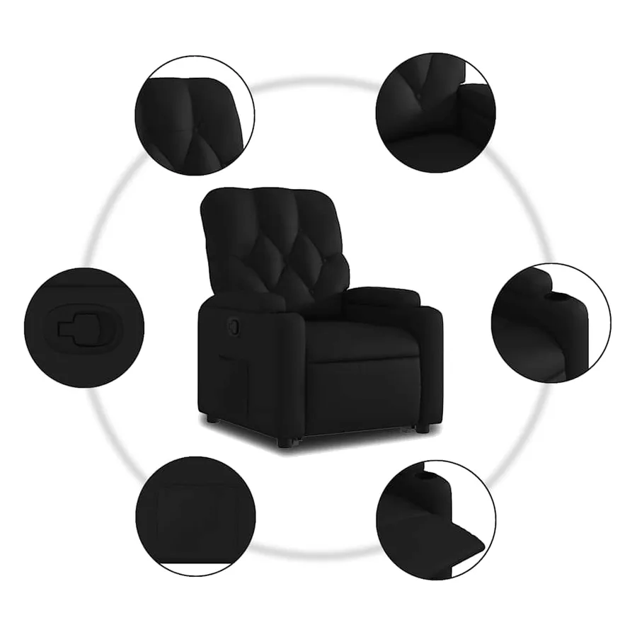 Fauteuil inclinable Noir Similicuir - 8