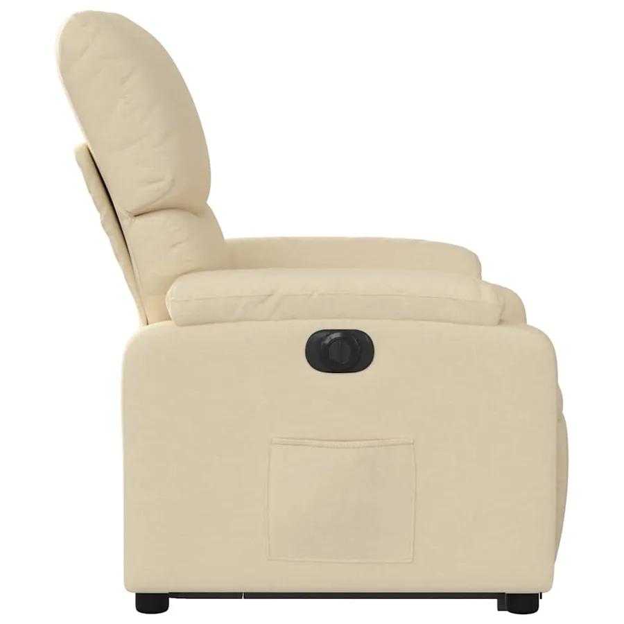 Fauteuil inclinable électrique crème tissu - 10