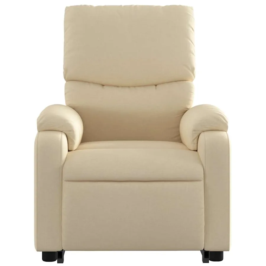 Fauteuil inclinable électrique crème tissu - 9