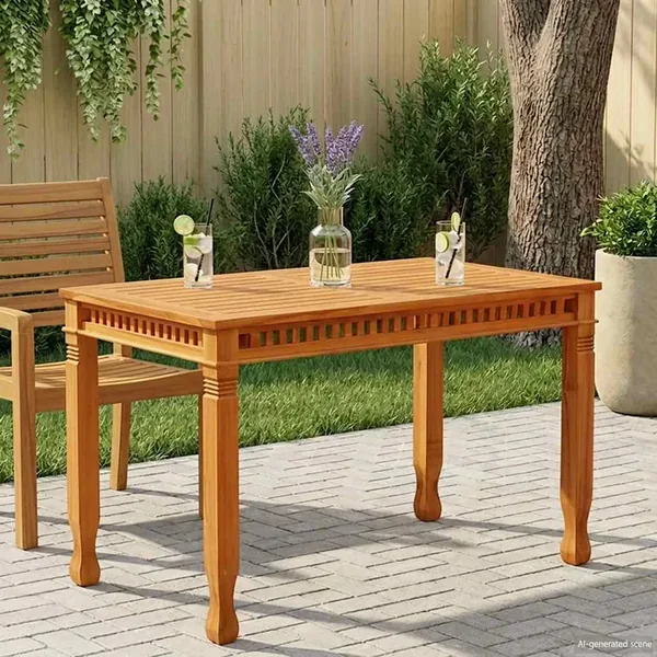 Table à manger de jardin 120x65x80 cm bois de teck solide