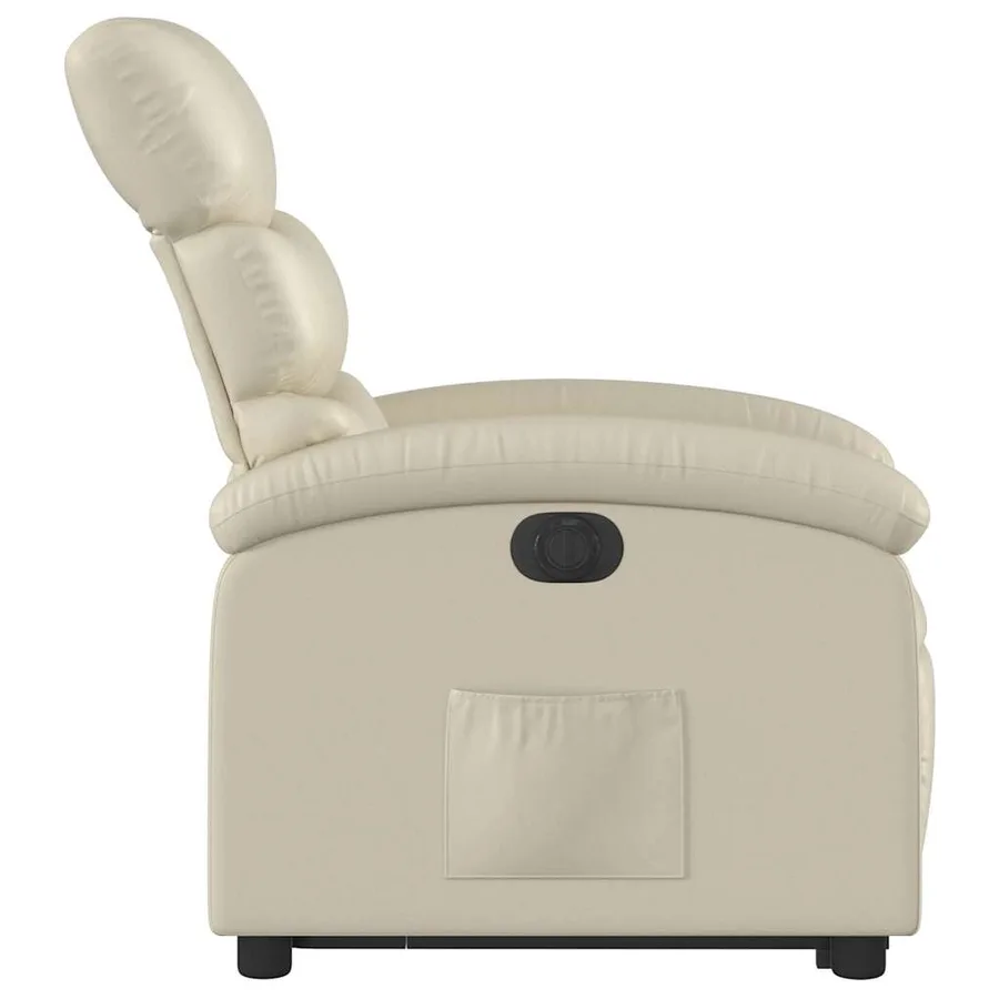 Fauteuil inclinable électrique crème similicuir - 10