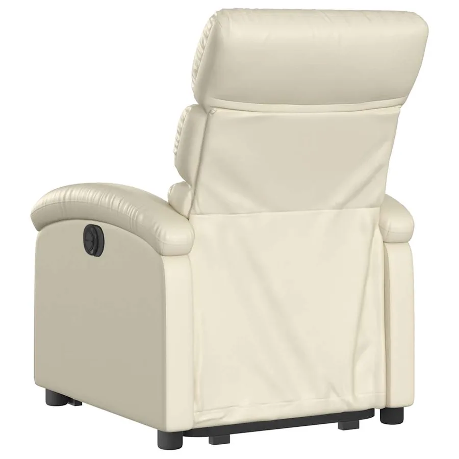 Fauteuil inclinable électrique crème similicuir - 5