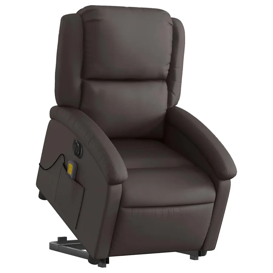 Fauteuil inclinable de massage électrique marron foncé - 3