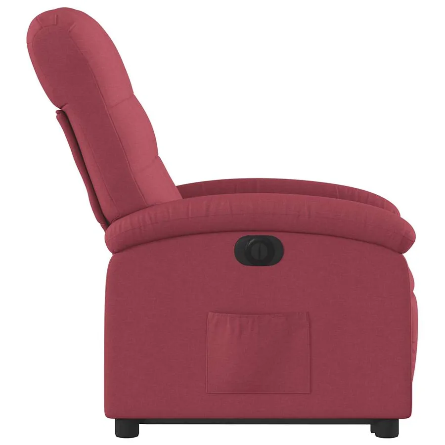 Fauteuil inclinable électrique rouge bordeaux tissu - 10