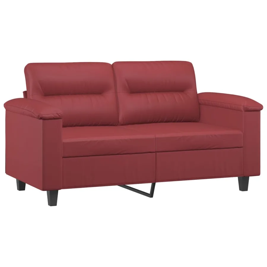 Ensemble de canapés 3 pcs et coussins Rouge bordeaux Similicuir - 3