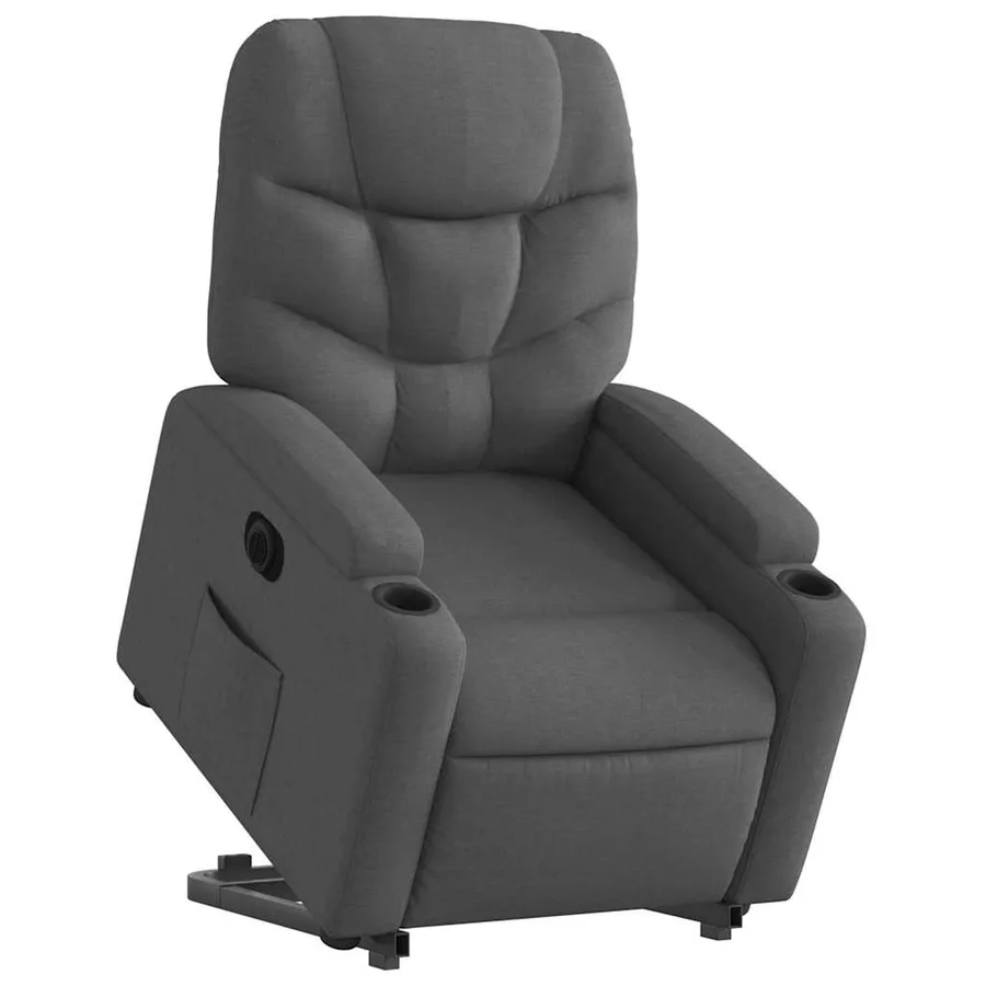 Fauteuil inclinable électrique gris foncé tissu - 3