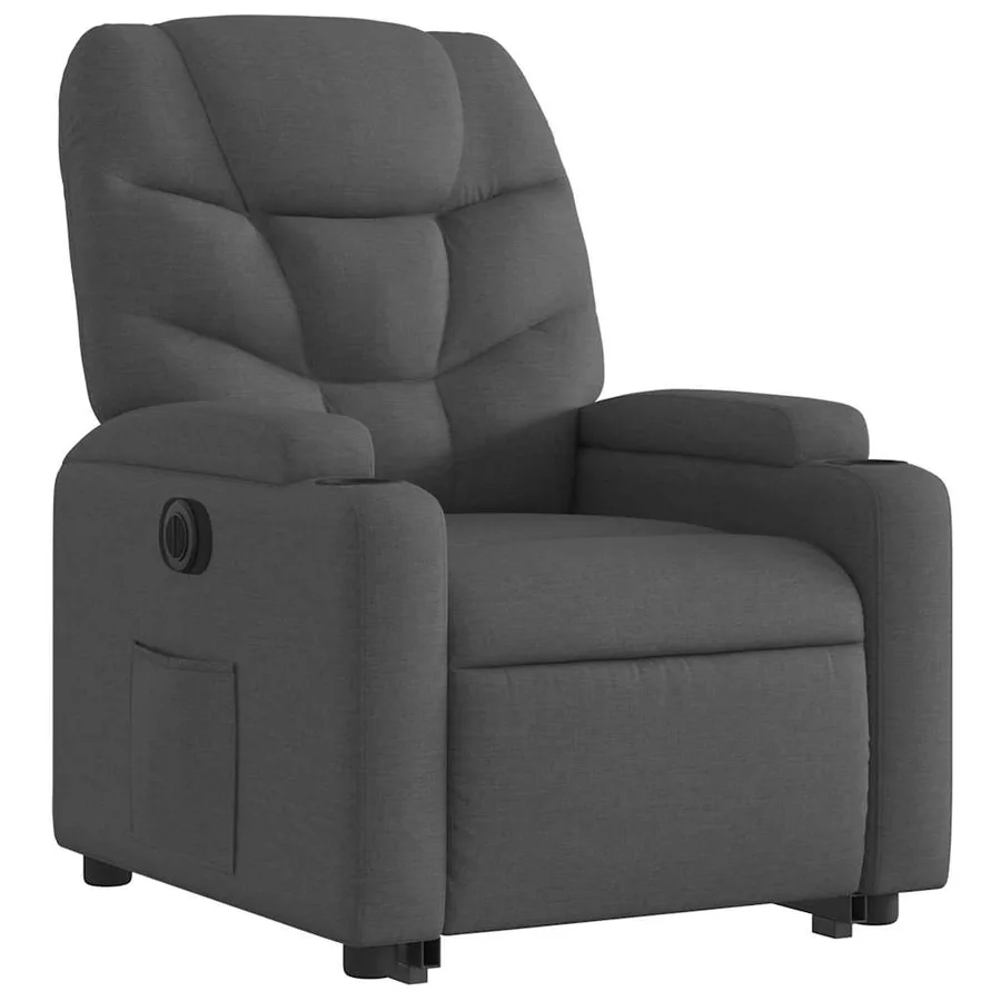 Fauteuil inclinable électrique gris foncé tissu - 4