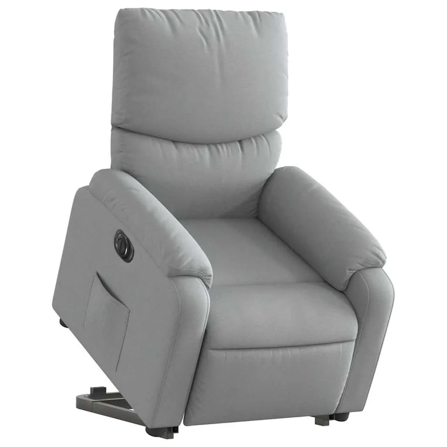Fauteuil inclinable électrique gris clair tissu - 3