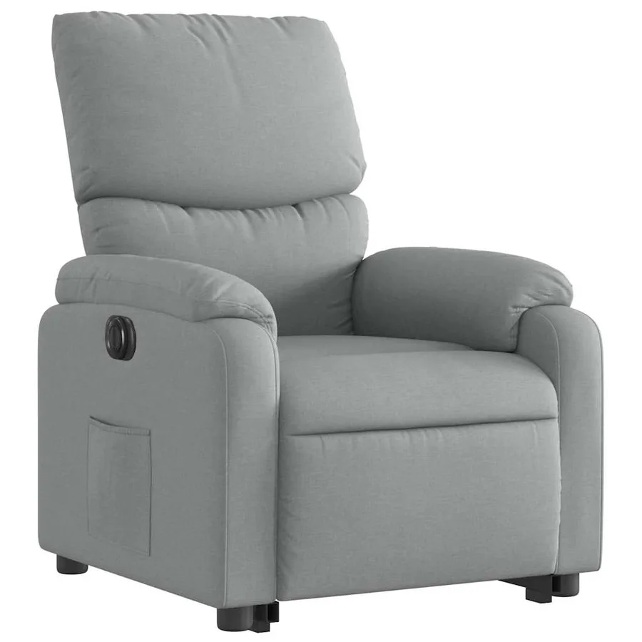 Fauteuil inclinable électrique gris clair tissu - 4