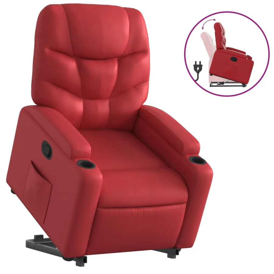 Fauteuil inclinable Rouge Similicuir - 2