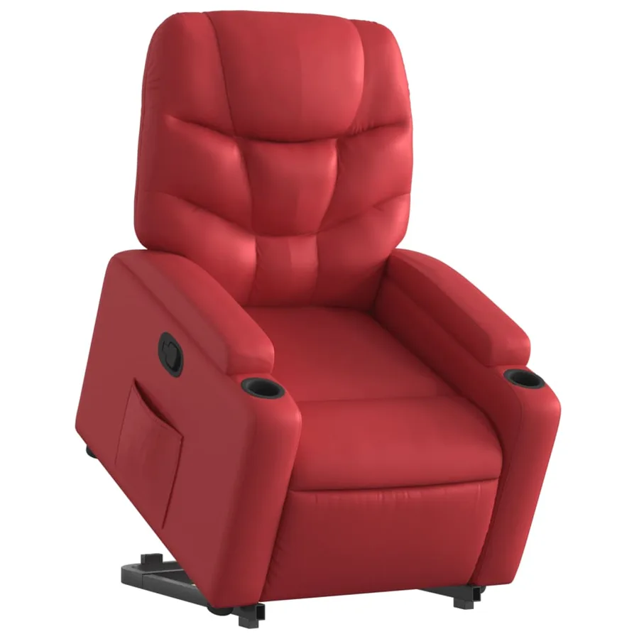 Fauteuil inclinable Rouge Similicuir - 3