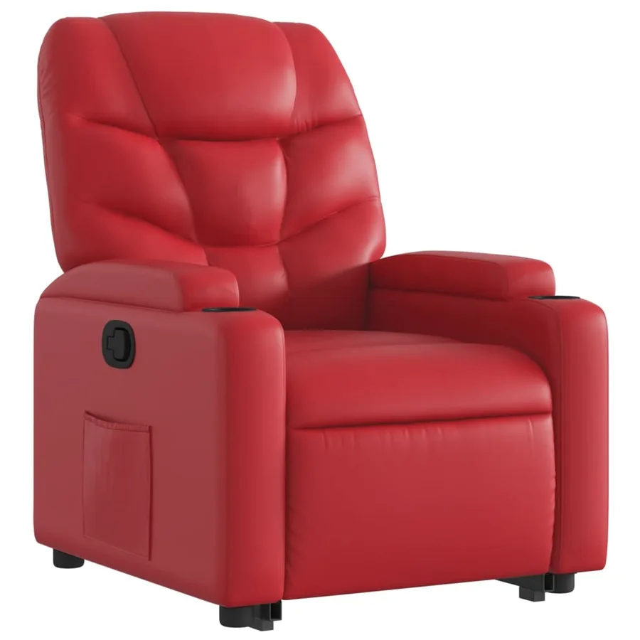 Fauteuil inclinable Rouge Similicuir - 4