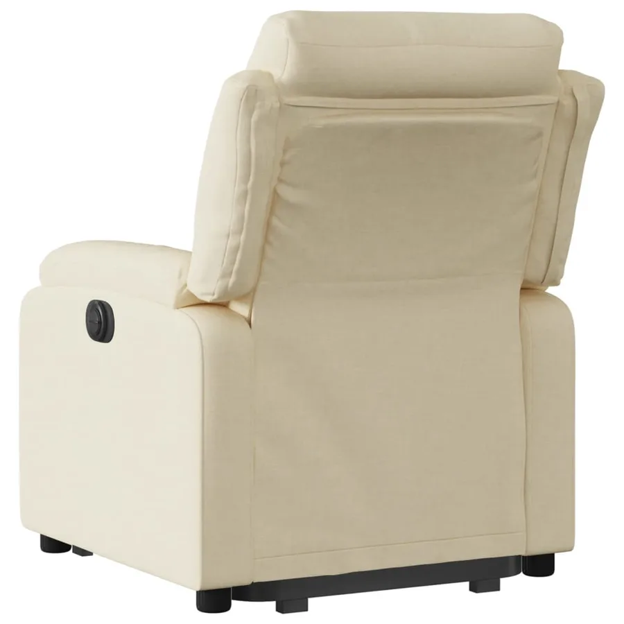 Fauteuil inclinable électrique crème tissu - 5