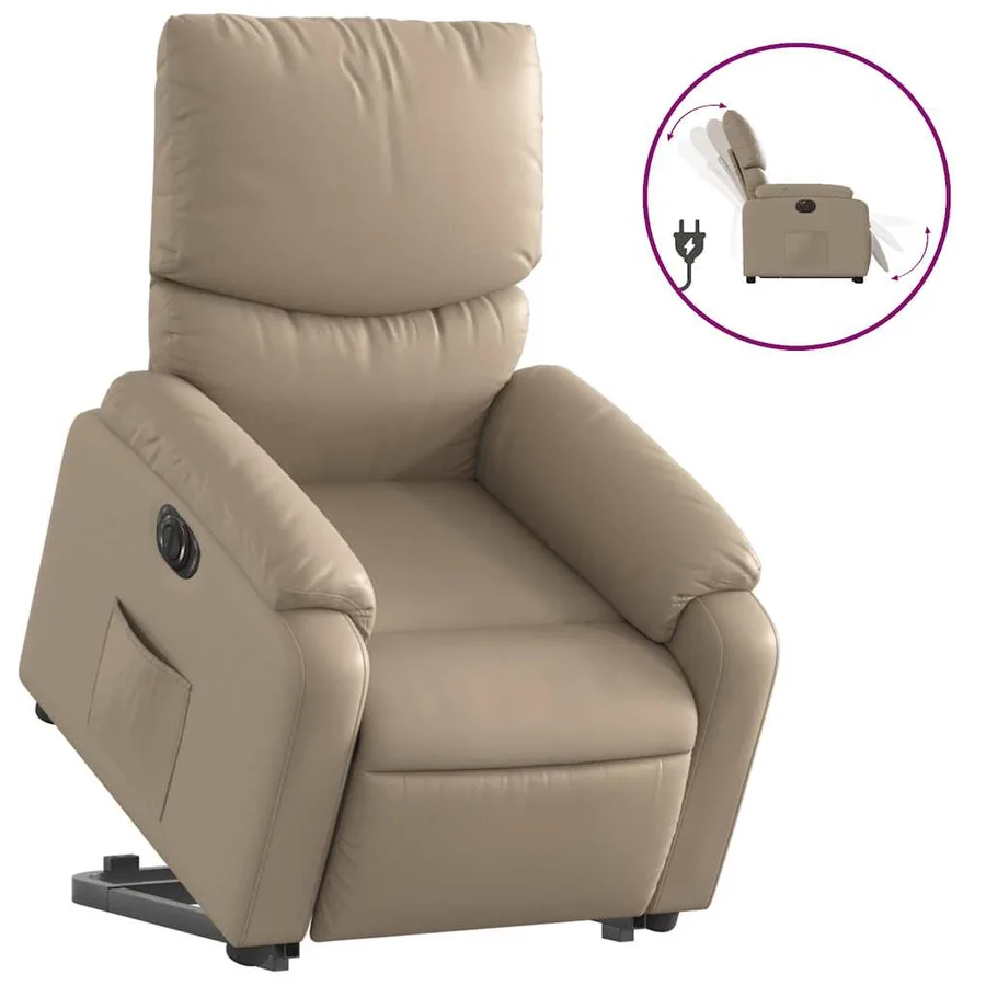 Fauteuil inclinable électrique cappuccino similicuir - 2