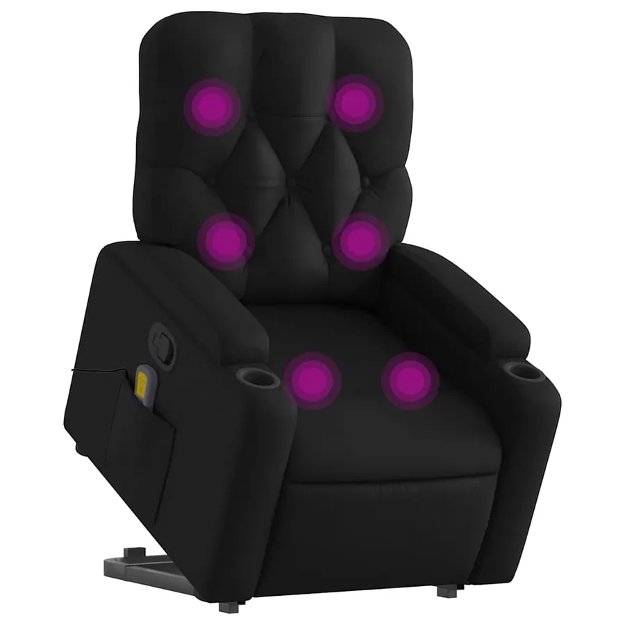 Fauteuil inclinable de massage Noir Similicuir - 3