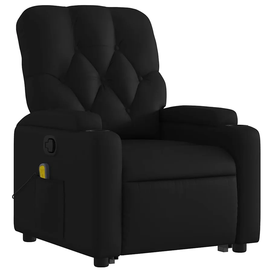 Fauteuil inclinable de massage Noir Similicuir - 4