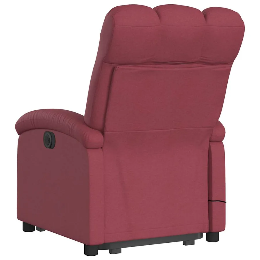 Fauteuil inclinable de massage électrique Rouge bordeaux Tissu - 5