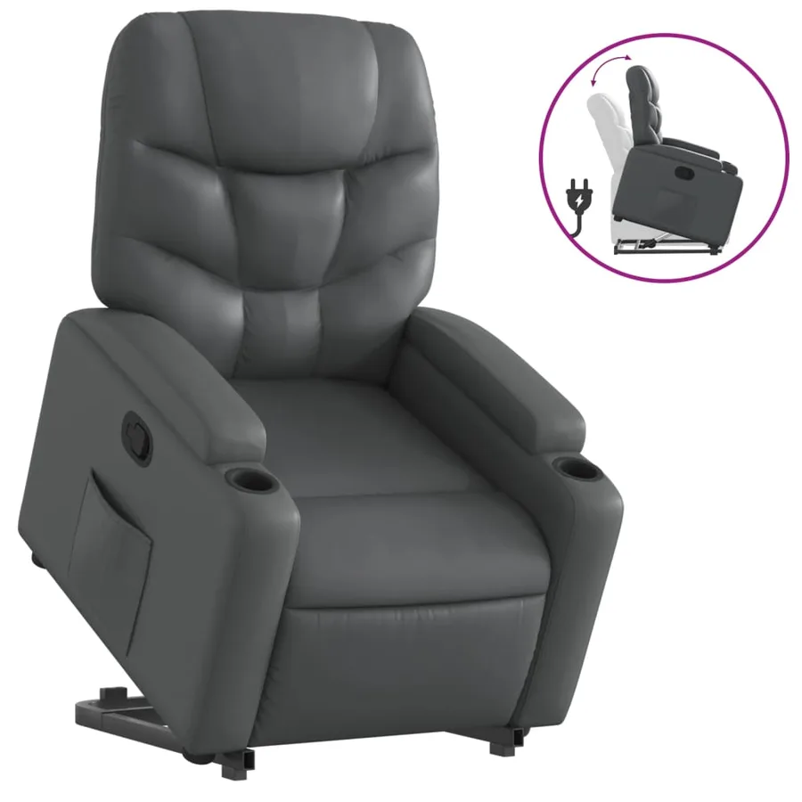Fauteuil inclinable Gris Similicuir - 2
