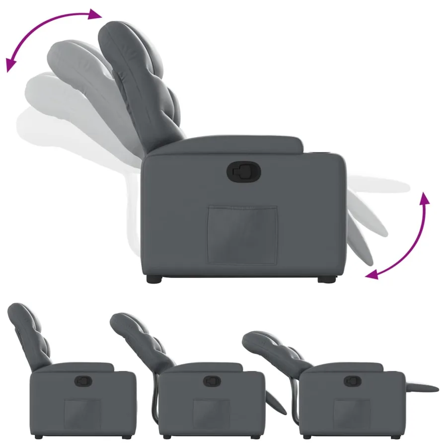 Fauteuil inclinable Gris Similicuir - 7